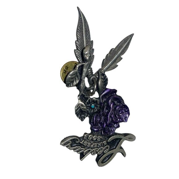 Lot Of 4 Vintage Pewter Biker Rally Pins - Picture 5 of 6